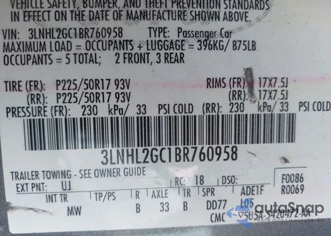 2011 Lincoln Mkz из США, поврежденный, VIN 3LNHL2GC1BR760958